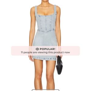 Show Me Your MuMu Denim Mini Dress in Dark Blue